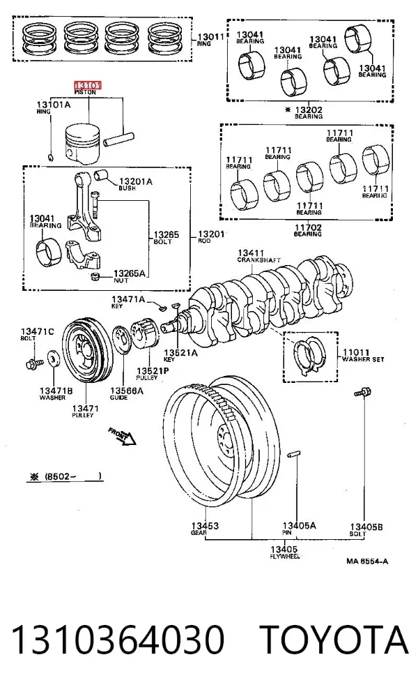 Поршень (комплект на мотор), STD 1310364030 Toyota