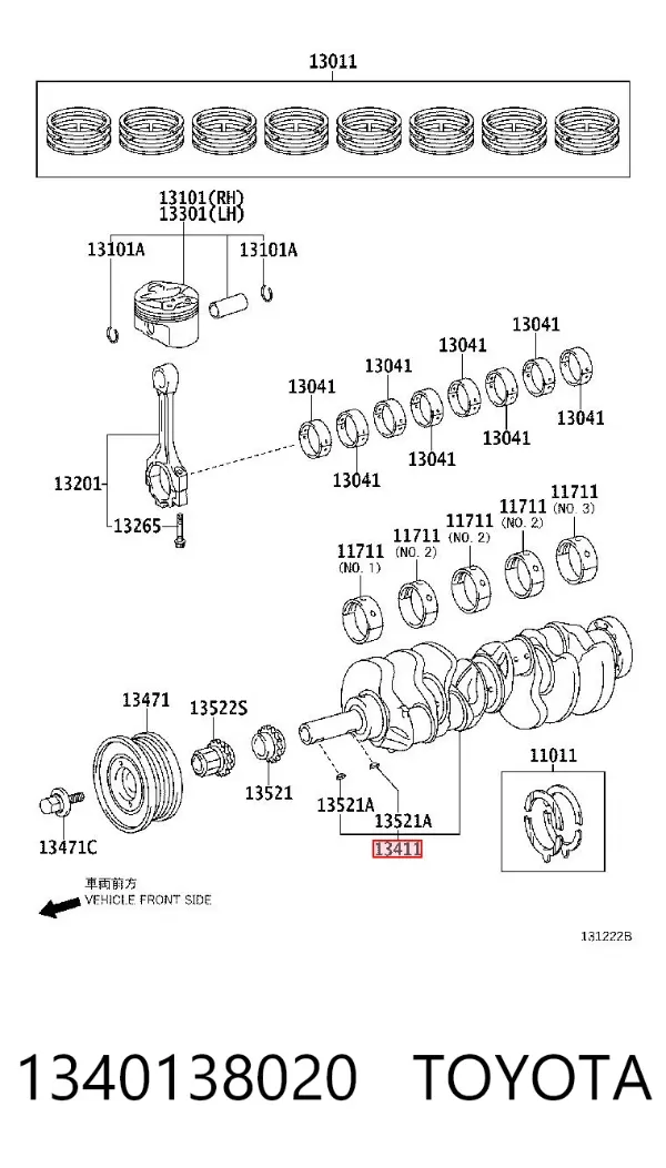 Колінвал 1340138020 Toyota