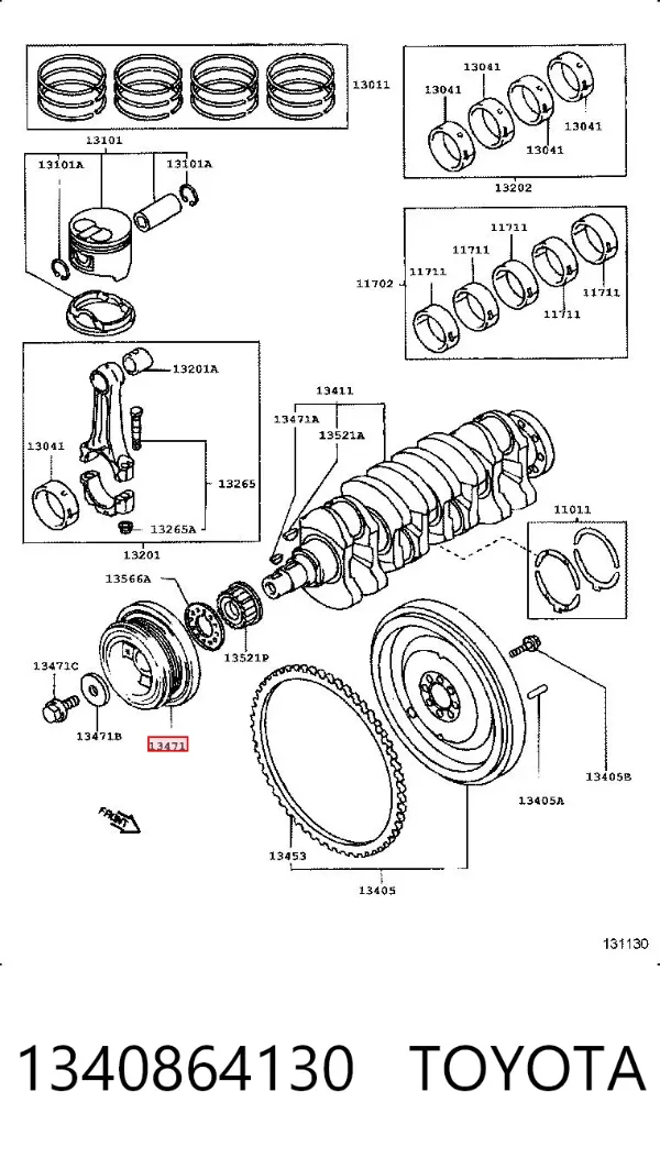 Шків колінвала 1340864130 Toyota