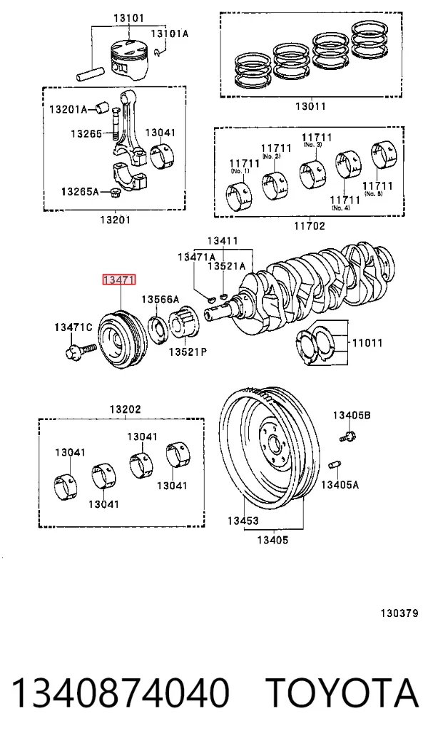Шків колінвала 1340874040 Toyota