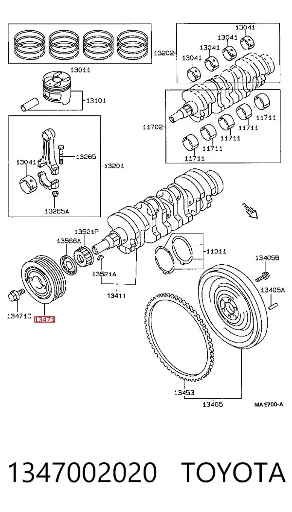 Шків колінвала 1347002020 Toyota