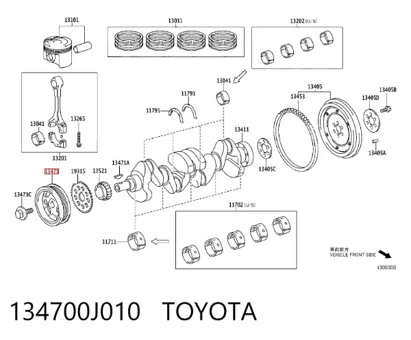 Шків колінвала 134700J010 Toyota