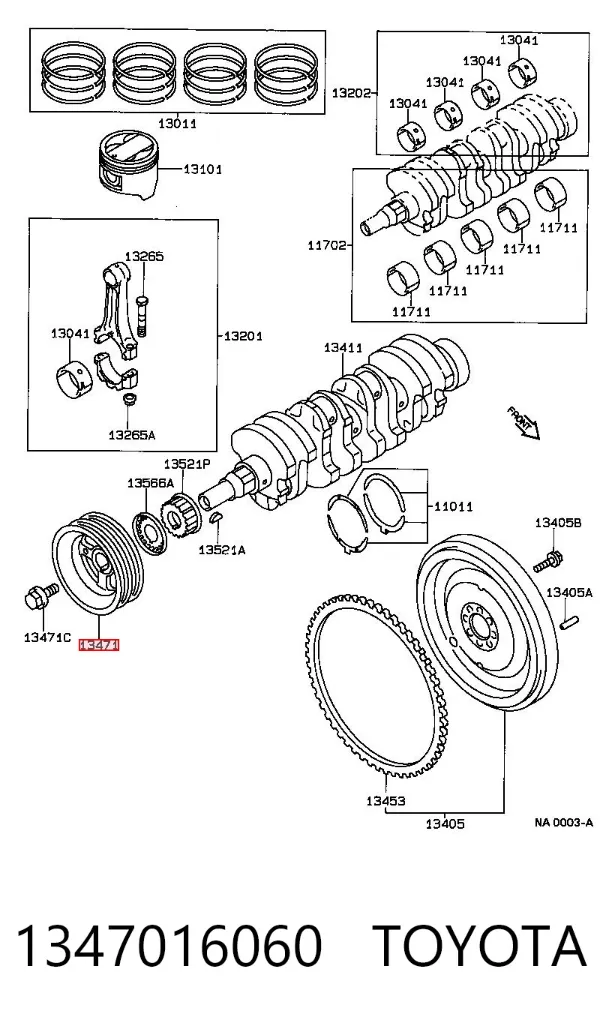 Шків колінвала 1347016060 Toyota