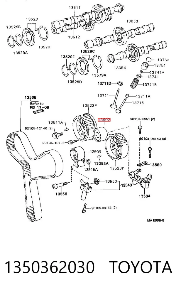 Ролик паразитний ГРМ 1350362030 Toyota