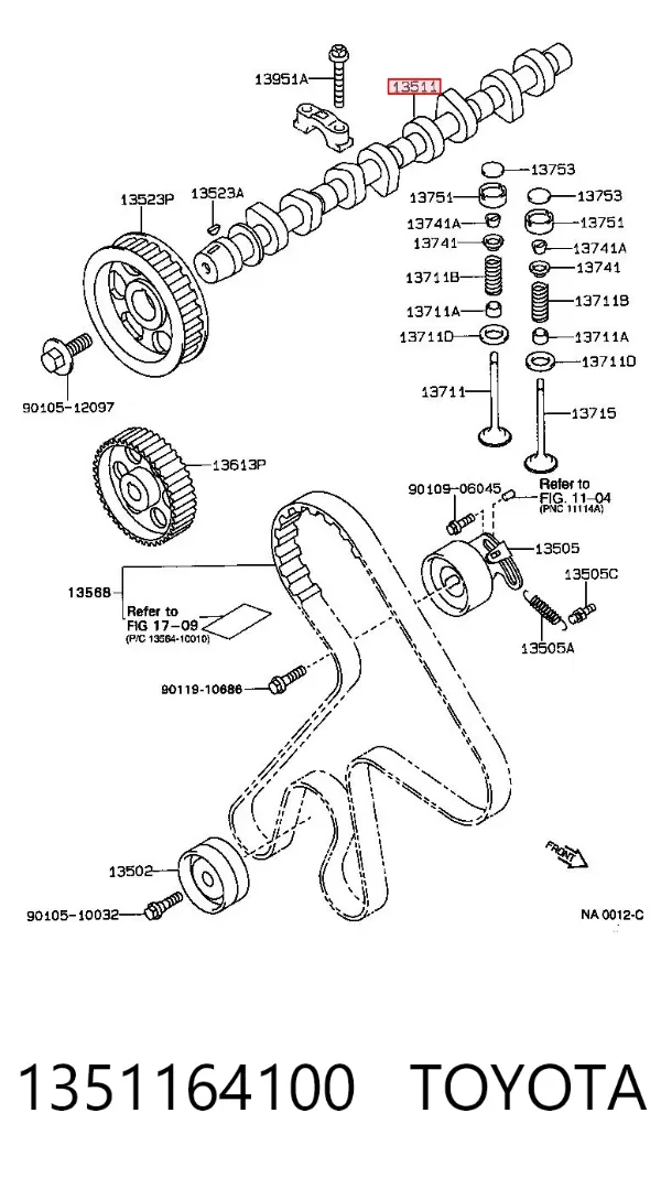 Розподільний вал 1351164100 Toyota