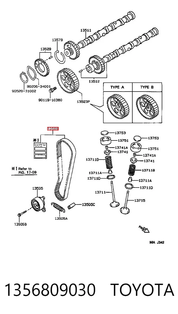 Ремінь ГРМ 1356809030 Toyota