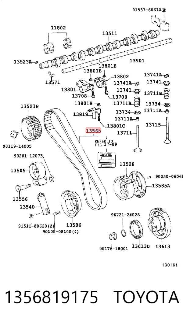 Ремінь ГРМ 1356819175 Toyota