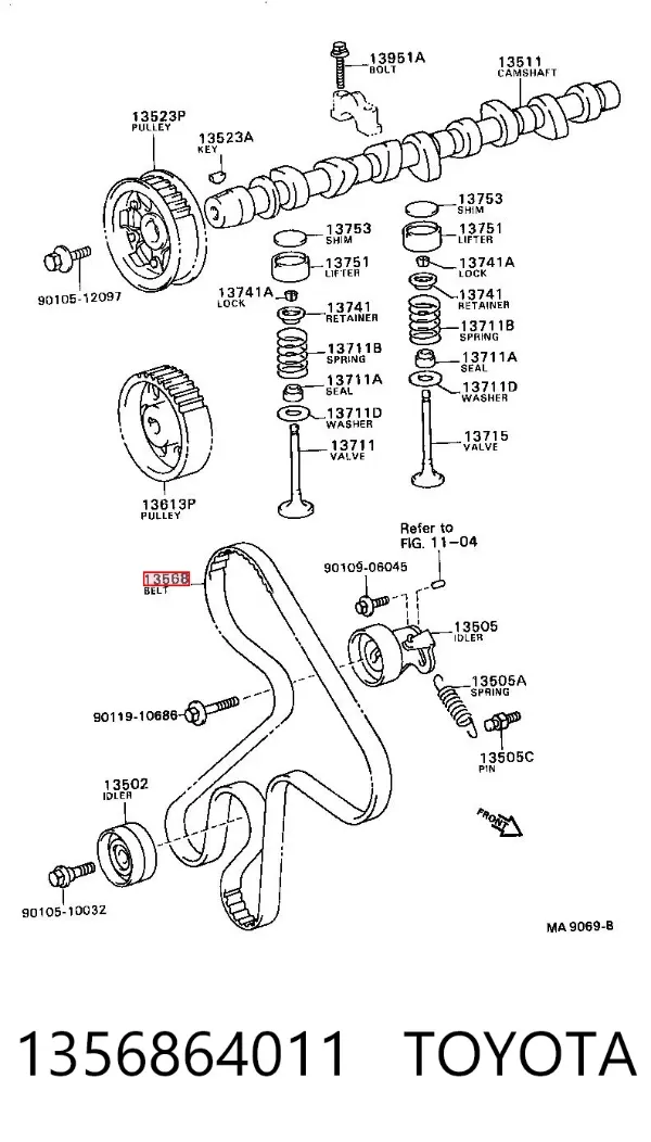 Ремінь ГРМ 1356864011 Toyota