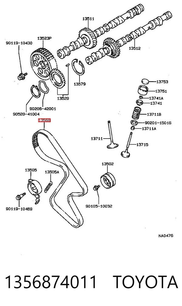 Ремінь ГРМ 1356874011 Toyota