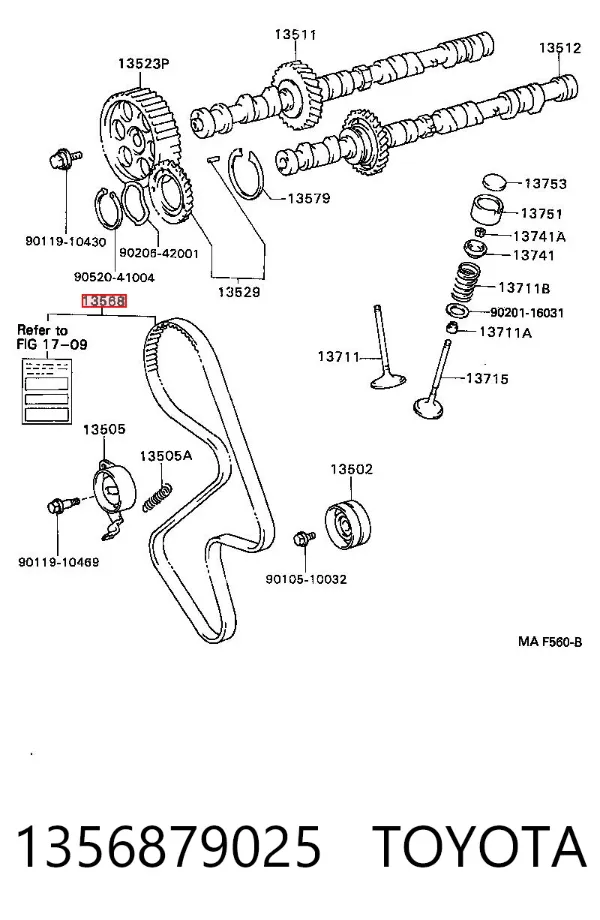Ремінь ГРМ 1356879025 Toyota