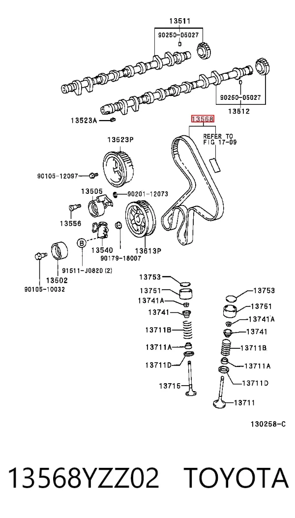 Ремінь ГРМ 13568YZZ02 Toyota