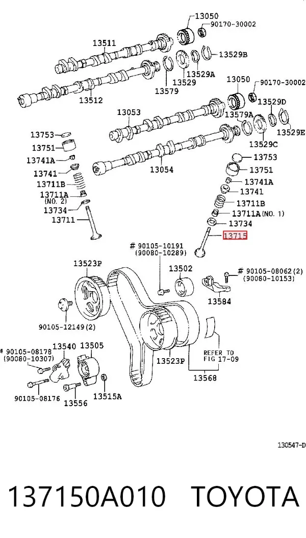 Клапан випускний 137150A010 Toyota