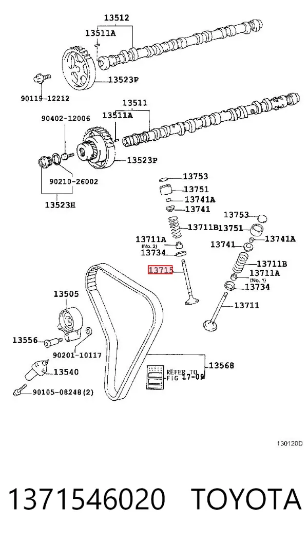 Клапан випускний 1371546020 Toyota