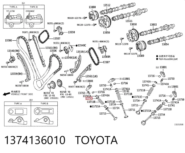 Сухар клапану 1374136010 Toyota