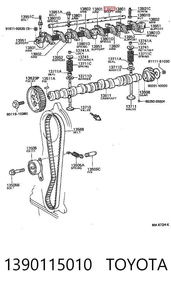 Вісь коромисла рокерів 1390115010 Toyota