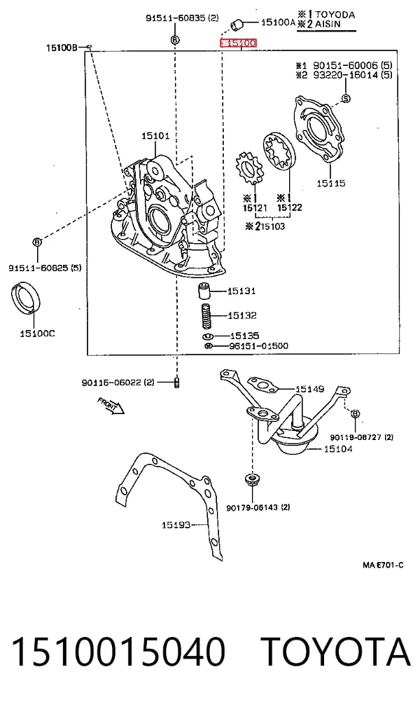 Масляний насос Toyota Carina II