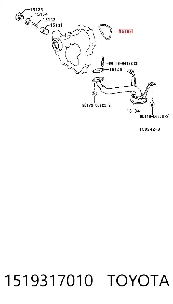 Прокладка масляного насосу 1519317010 Toyota