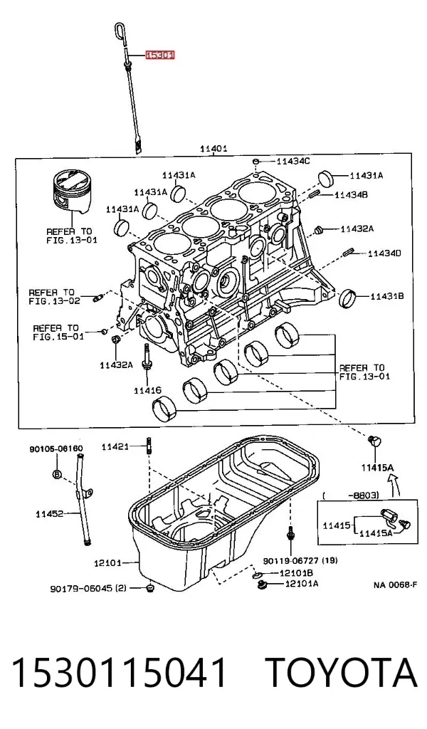Масляний щуп 1530115041 Toyota