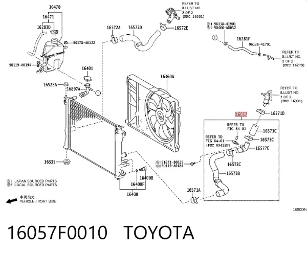  16057F0010 Toyota