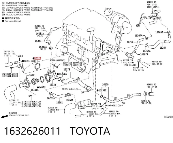 Прокладка термостата 1632626011 Toyota