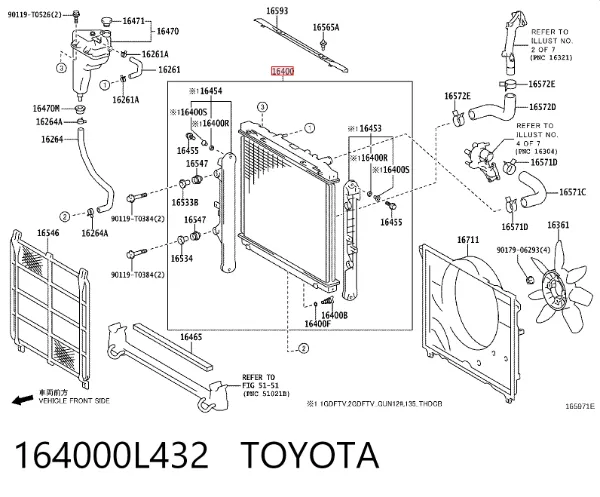 Радіатор 164000L432 Toyota