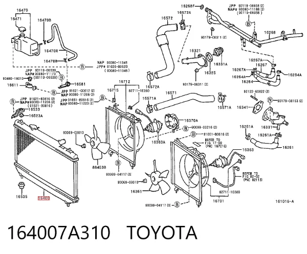 Радіатор 164007A310 Toyota