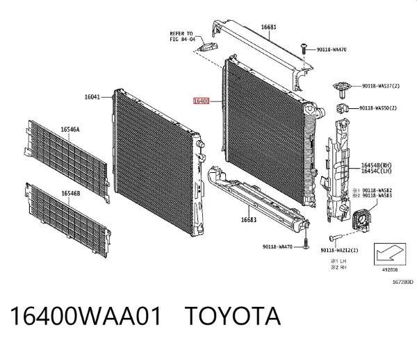 Радіатор 16400WAA01 Toyota