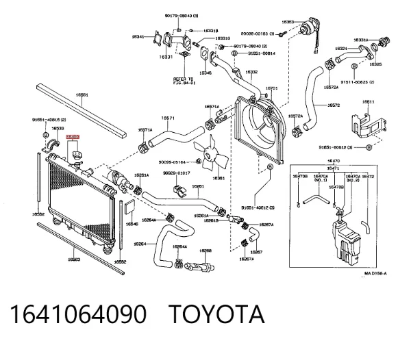 Радіатор 1641064090 Toyota