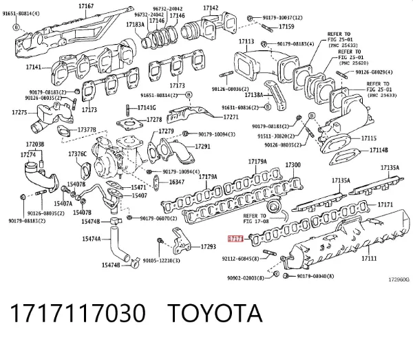 Прокладка впускного колектора Toyota Land Cruiser 100