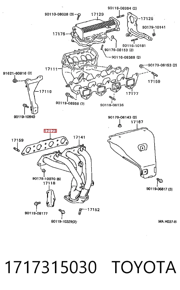 Прокладка колектора Toyota Carina E