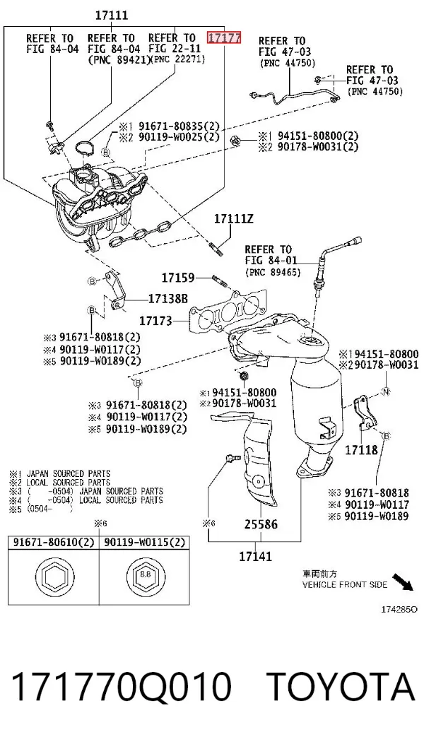 Прокладка впускного колектора 171770Q010 Toyota
