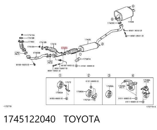 Кільце приймальної труби глушника 1745122040 Toyota