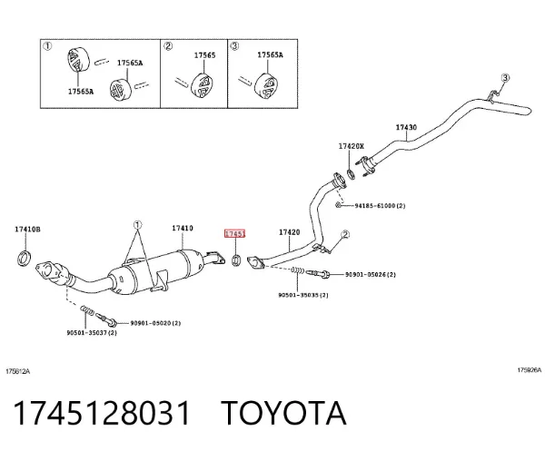 Прокладка монтажна, глушника 1745128031 Toyota