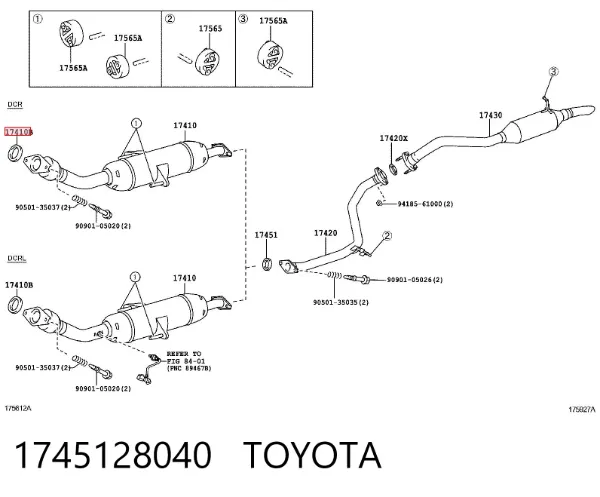 Кільце приймальної труби глушника 1745128040 Toyota