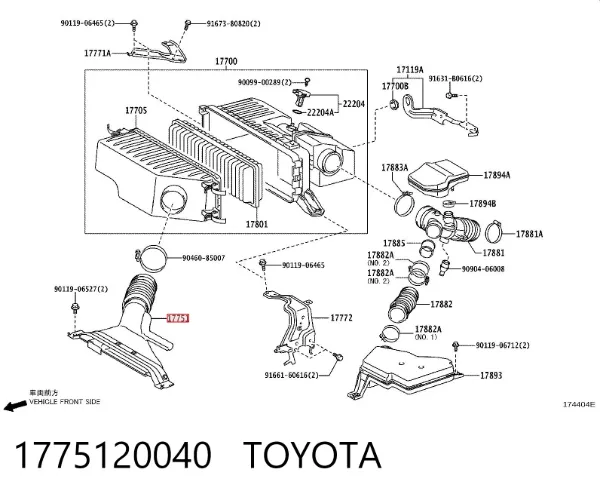 Повітрозабірник повітряного фільтра 1775120040 Toyota