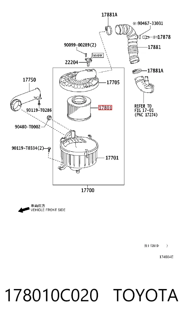 Повітряний фільтр 178010C020 Toyota