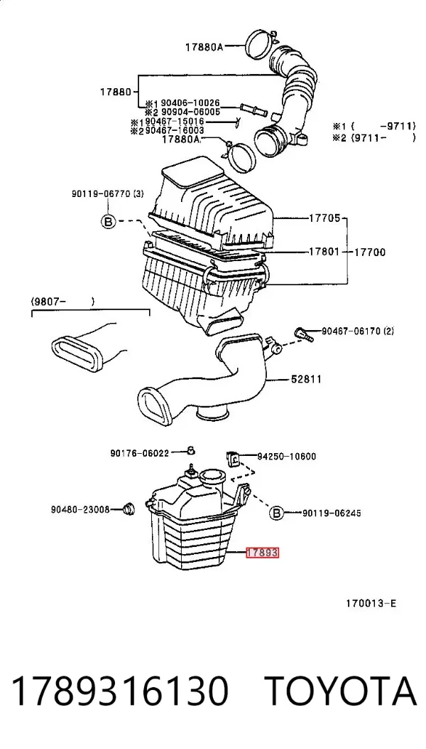 Резонатор впускного колектора 1789316130 Toyota