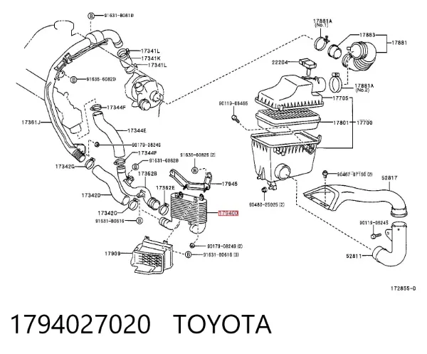 Інтеркулер 1794027020 Toyota