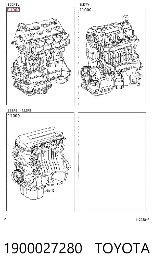 Двигун 1900027280 Toyota