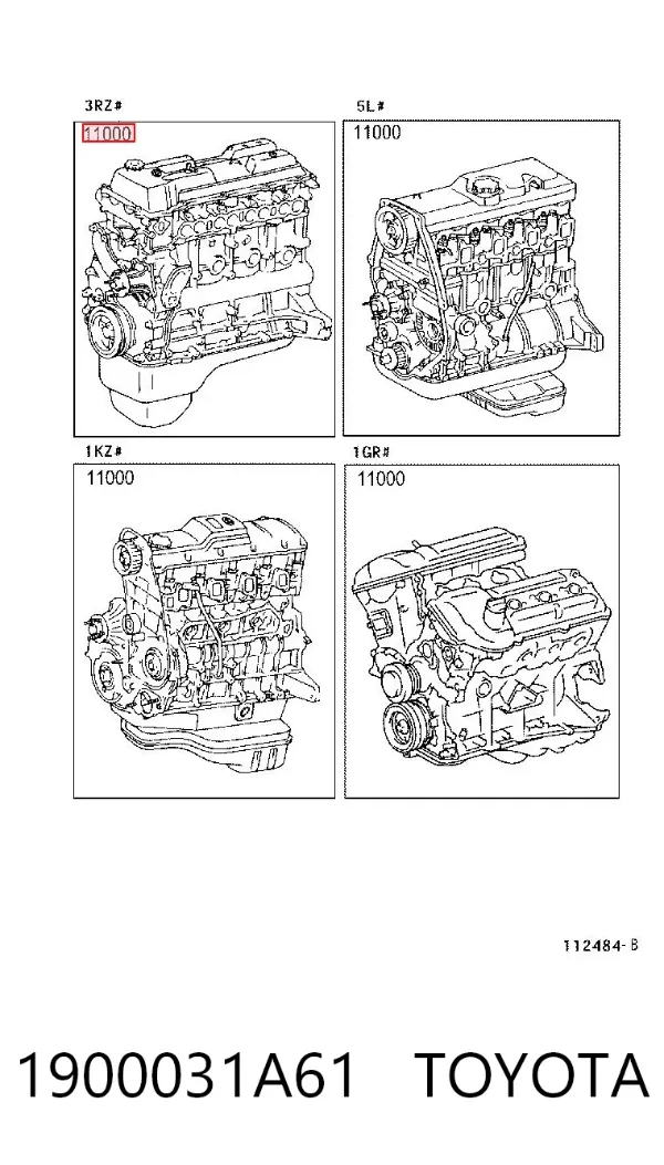 Двигун 1900031A61 Toyota