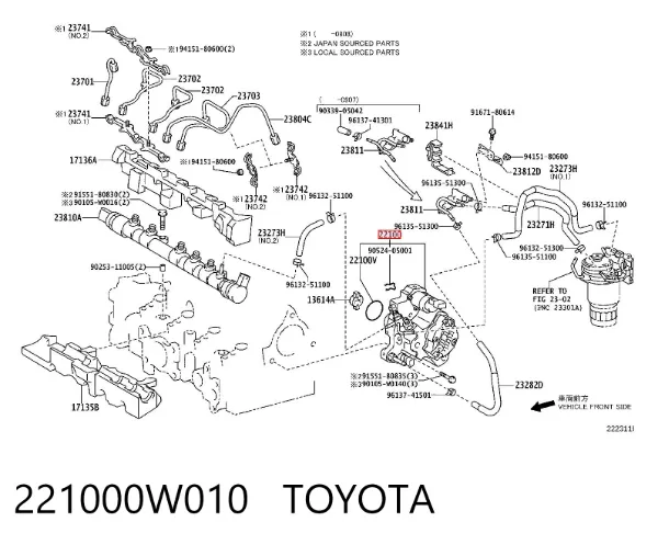 Паливний насос високого тиску 221000W010 Toyota
