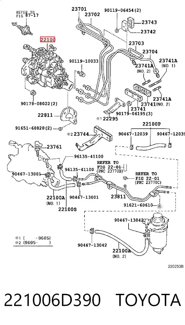 Паливний насос високого тиску 221006D390 Toyota