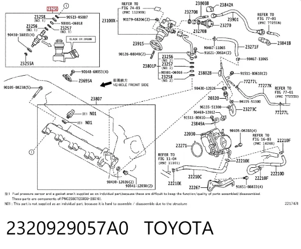Паливні форсунки 2320929057A0 Toyota