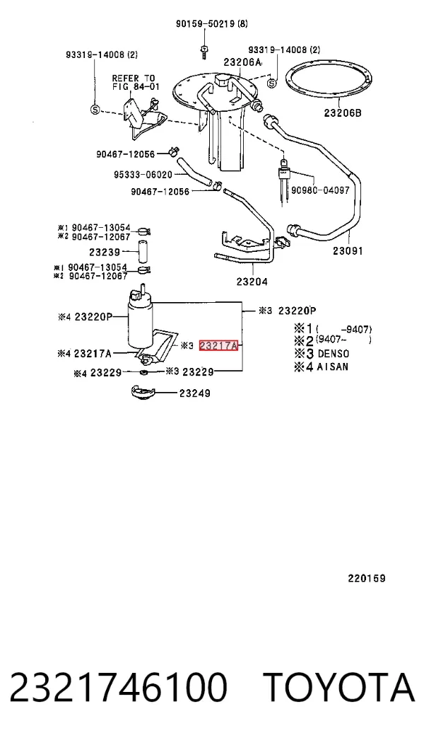 Фільтр-сітка бензонасосу 2321746100 Toyota