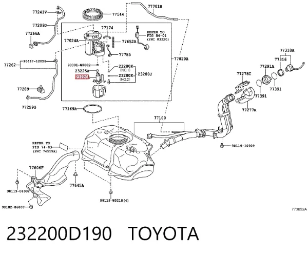 Насос паливний електричний 232200D190 Toyota
