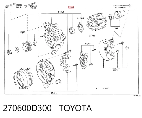Генератор 270600D300 Toyota
