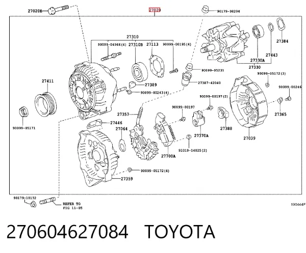 Генератор 270604627084 Toyota