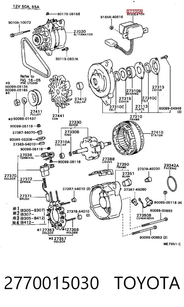 Реле генератора 2770015030 Toyota