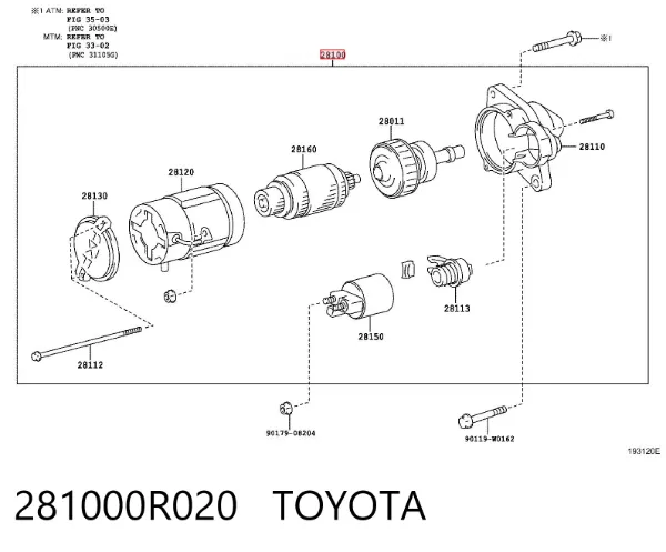 Стартер 281000R020 Toyota