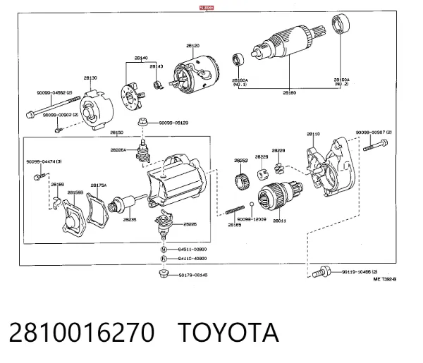 Стартер 2810016270 Toyota
